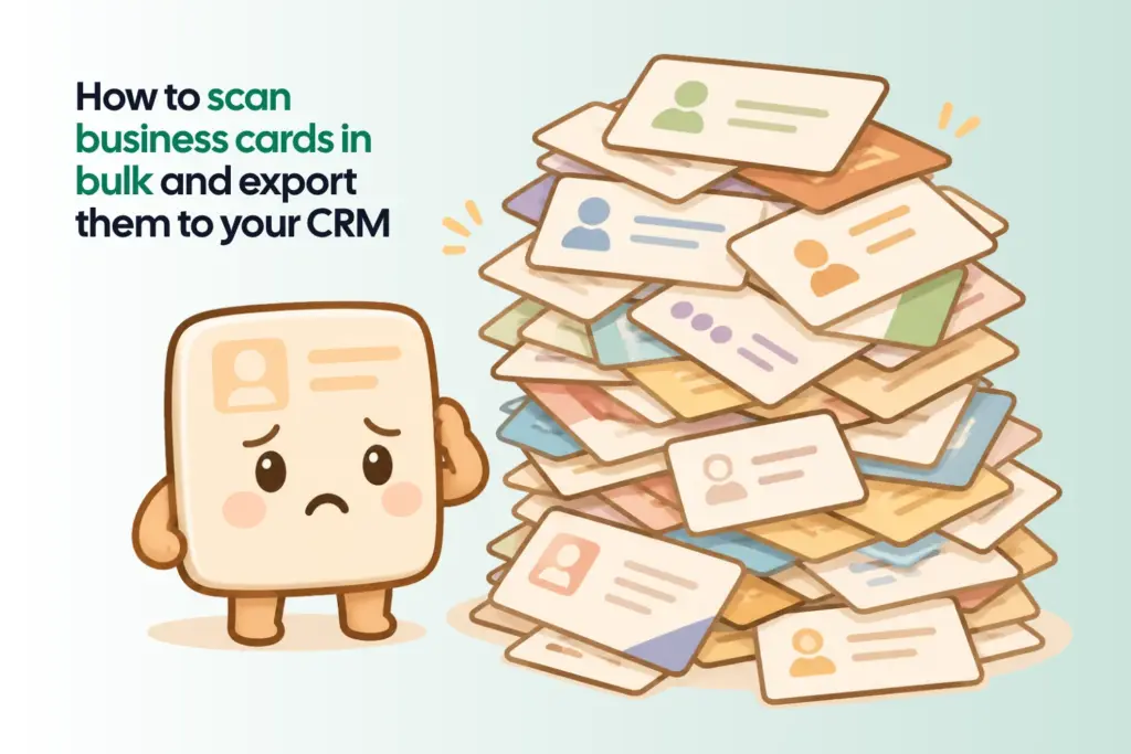 How to scan business cards in bulk and export them to your CRM